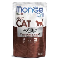 Monge Grill buste Adult agnello / Влажный корм Паучи Монж для взрослыз кошек Новозеландский ягненок (цена за упаковку)