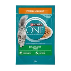 PURINA ONE HOUSECAT / Влажный корм Паучи Пурина УАН для взрослых кошек при домашнем образе жизни с курицей (цена за упаковку)