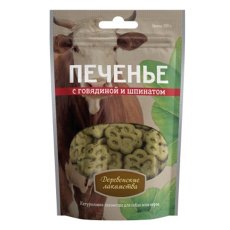 Деревенские лакомства / Печенье для собак с Говядиной и шпинатом