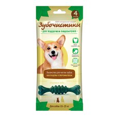 Зубочистики Лакомство для собак 10 - 25 кг для Поддержки пищеварения с Хлорофиллом и мятой