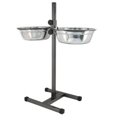 Homepet / Металлическая регулируемая подставка Хоумпет с мисками для домашних животных высотой до 60 см Шагрень