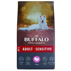 Mr.Buffalo Adult M L Sensitive / Сухой корм Мистер Бафало для собак Средних и Крупных пород с Чувствительным пищеварением Индейка