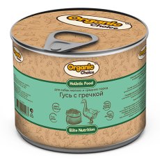 Organic Сhoice / Влажный корм Консервы Органик Чойс для собак Мелких и Средних пород Гусь с гречкой (цена за упаковку)