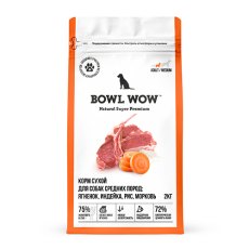 BOWL WOW Adult Medium / Сухой корм Боул Вау для взрослых собак Средних пород Индейка рис морковь