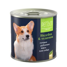 Petibon Smart / Консервы Петибон Смарт для собак Рубленое мясо Индейка Телятина (цена за упаковку)