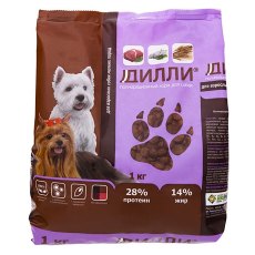 Дилли / Сухой корм для взрослых собак Мелких пород с Курицей и индейкой
