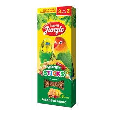 Happy Jungle Honey Sticks / Лакомство Хеппи Джангл для птиц Палочки Микс 3 вкуса