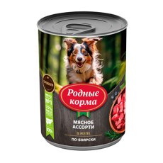 Родные Корма / Консервы для собак Мясное ассорти в желе по-Боярски (цена за упаковку)