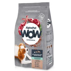 AlphaPet Wow Superpremium Sensitive / Сухой корм АльфаПет для собак Мелких пород с Чувствительным пищеварением Ягненок бурый рис
