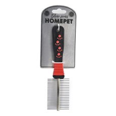Homepet Silver Series / Расческа Хоумпет Металлическая двухсторонняя