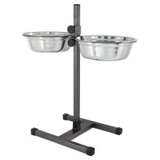 Homepet / Металлическая регулируемая подставка Хоумпет с мисками для домашних животных высотой до 50 см Шагрень