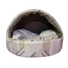 Homepet / Домик эстрада Хоумпет для домашних животных Велюр Графика Бежево-коричневый