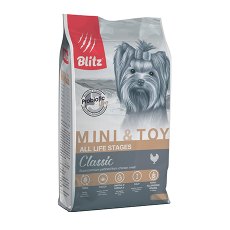 Blitz Classic All Life Stages Mini & Toy Chicken / Сухой корм Блиц для собак Миниатюрных и Мелких пород Курица