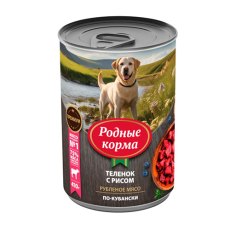 Родные Корма / Консервы для собак Теленок с рисом по-Кубански (цена за упаковку)