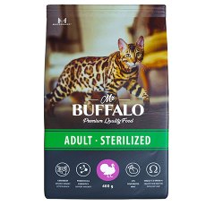 Mr.Buffalo Adult Sterilized / Сухой корм Мистер Бафало для Стерилизованных кошек Индейка