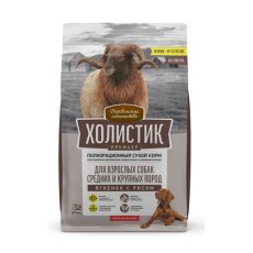 Деревенские лакомства Холистик Премьер / Сухой корм для взрослых собак Средних и Крупных пород Ягненок с рисом