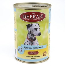 Berkley LOCAL Террин №3 / Влажный корм Консервы Беркли для собак Кролик с гречкой(цена за упаковку)