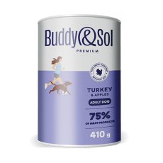 Buddy Sol Premium Adult Turkey & Apples / Влажный корм Консервы Бадди Сол для собак всех пород Индейка яблоки (цена за упаковку)