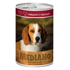 Vita Pro Mediano / Влажный корм Консервы Вита Про для собак Говядина Курица кусочки в соусе (цена за упаковку)