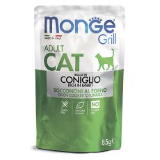 Monge Grill buste Adult coniglio / Влажный корм Паучи Монж для взрослых кошек Итальянский кролик (цена за упаковку)