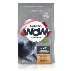 AlphaPet Wow Superpremium / Сухой корм АльфаПет для Стерилизованных кошек Индейка потрошки