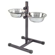 Homepet / Металлическая регулируемая подставка Хоумпет с мисками для домашних животных высотой до 30 см Шагрень