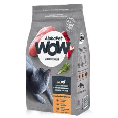 AlphaPet Wow Superpremium / Сухой корм АльфаПет для Стерилизованных кошек Индейка потрошки