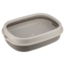 Homecat Frost Touch / Туалет Хоумкэт для кошек с низким бортом и сеткой капучино