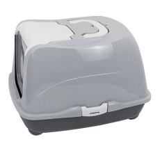 Homecat / Туалет Хоумкэт для кошек Большой закрытый с дверцей серый