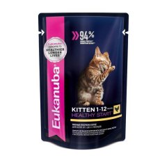 Eukanuba Kitten Chicken / Паучи (Влажный корм) Эукануба для Котят в возрасте до 1 года с Курицей (цена за упаковку)