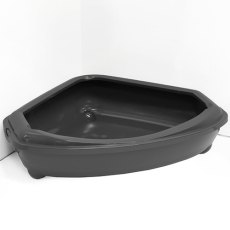 Homecat / Туалет Хоумкэт для кошек угловой с бортиком серый