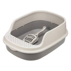 Homecat Frost Touch / Туалет Хоумкэт для кошек с высоким бортом и совком капучино