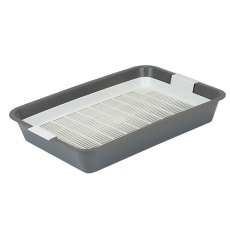 Homecat / Туалет Хоумкэт для кошек с сеткой с ручками серый