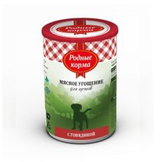 Родные Корма / Консервы Мясное угощение для Щенков с Говядиной (цена за упаковку)