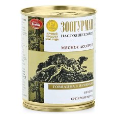 Зоогурман Влажный корм Консервы для собак Мясное ассорти Говядина с печенью (цена за упаковку)
