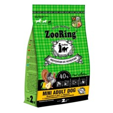 ZooRing Mini Adult Dog / Сухой корм Зооринг для взрослых собак мини пород Индейка и Рис с грушей