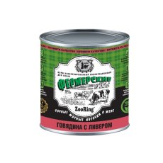 ZooRing / Консервы Зооринг фермерские для собак кусочки мяса в желе Говядина с ливером (цена за упаковку)