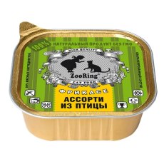 Zooring / Паштет Зооринг для кошек Фрикасе Ассорти из птицы (цена за упаковку)