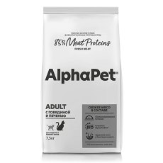 AlphaPet Superpremium / Сухой корм АльфаПет для взрослых кошек Говядина печень