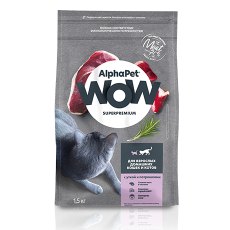 AlphaPet Wow Superpremium / Сухой корм АльфаПет для Домашних кошек Утка потрошки