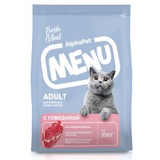 AlphaPet Menu / Сухой корм АльфаПет для взрослых кошек Говядина