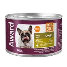 Award Adult / Влажный корм Авард для взрослых собак Паштет из Утки с брусникой (цена за упаковку)