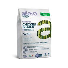 Alleva Holistic Neutered Adult Chicken Duck & Sugarcane fiber Ginseng / Сухой корм Аллева для Стерилизованных кошек и кастрированных котов Курица Утка волокна Сахарного тростника Женьшень