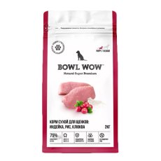 BOWL WOW Puppy Large / Сухой корм Боул Вау для Щенков Крупных пород Индейка ягненок рис черника