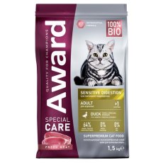 Award Special Care Sensitive Digestion / Сухой корм Авард для взрослых кошек с Чувствительным пищеварением с Уткой