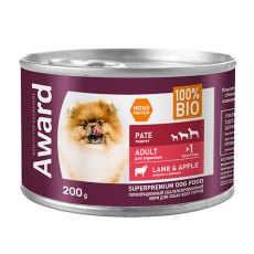 Award Adult / Влажный корм Авард для взрослых собак Паштет из ягненка с яблоком (цена за упаковку)