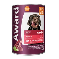 Award Adult / Влажный корм Авард для взрослых собак Паштет из ягненка с яблоком (цена за упаковку)