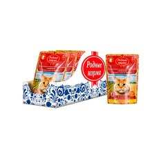 Родные Корма / Паучи для кошек с Ягненком кусочки в соусе по-Крымски (цена за упаковку)