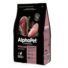 AlphaPet Superpremium / Сухой корм АльфаПет для Стерилизованных кошек Утка индейка
