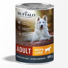 Mr.Buffalo Adult Beef & Liver / Консервы Мистер Бафало для взрослых собак Говядина и печень (цена за упаковку)